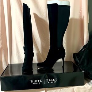 White House Black Market Black Heeled Boots